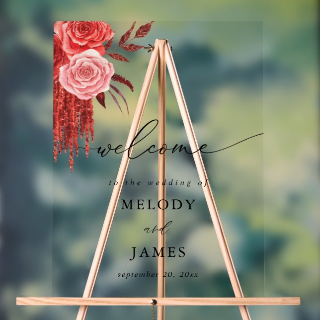 Accueil Floral Rouge (Neutre)