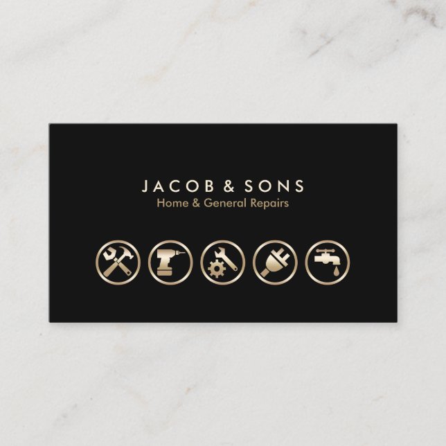 Accueil Général Réparations Gold Icons Carte de vi (Devant)