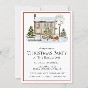 Accueil hiver confortable Fête de Noël Invitation