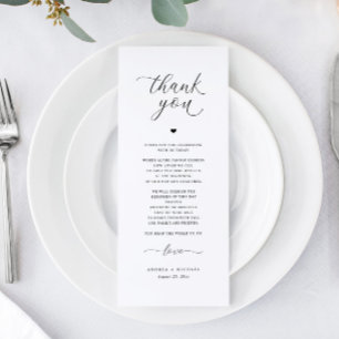 Accueil Mariage Merci Cartes Élégant Romantique