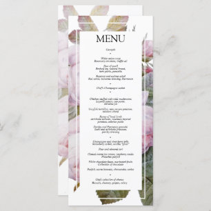 Accueil Mariage Rose vintage Menu Plat