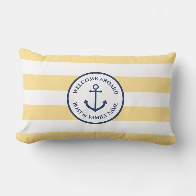 Accueil Nautique rayé à bord du coussin (Recto)