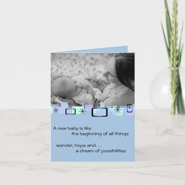 Accueil nouvelle carte de voeux pour bébé garçon (Devant)