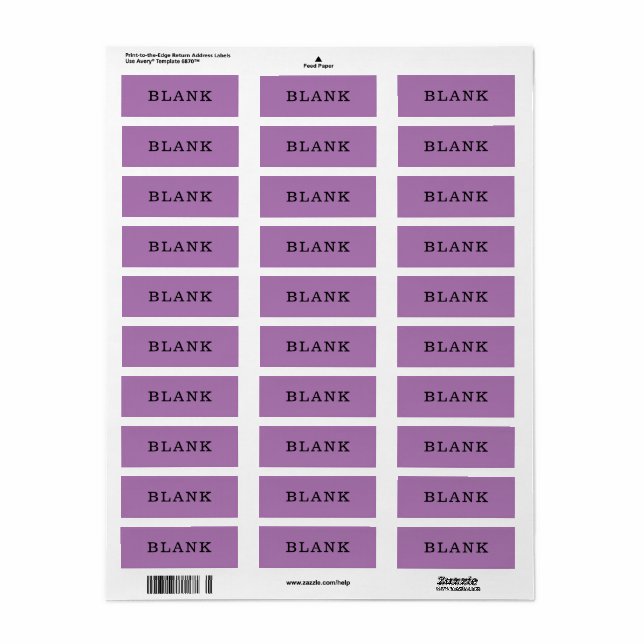 Accueil Organisation vierge Purple Étiquettes pers (Feuille entière)