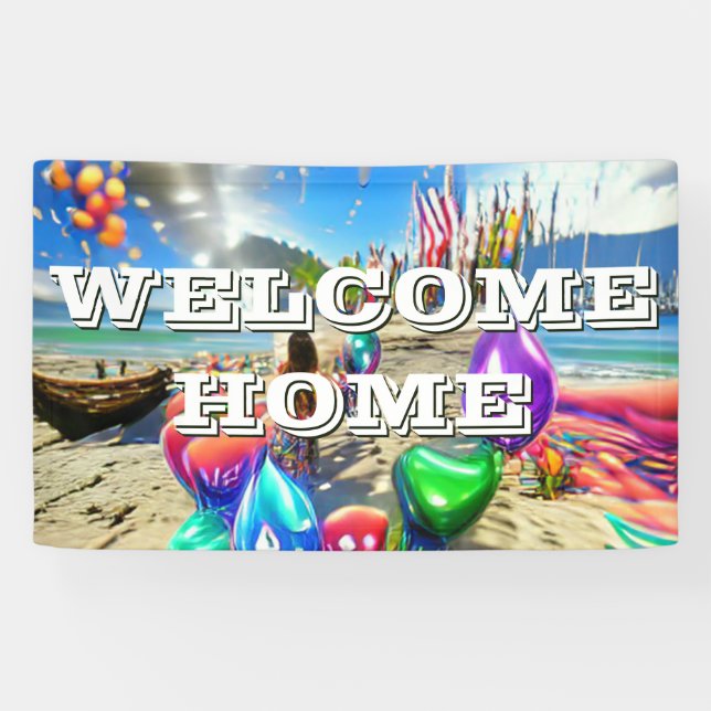 Accueil personnalisé Vinyl Banner 3' x 5' Bannière (Horizontal)
