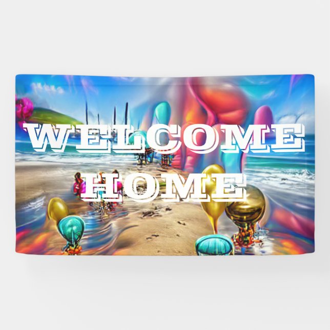 Accueil personnalisé Vinyl Banner 3' x 5' Bannière (Horizontal)