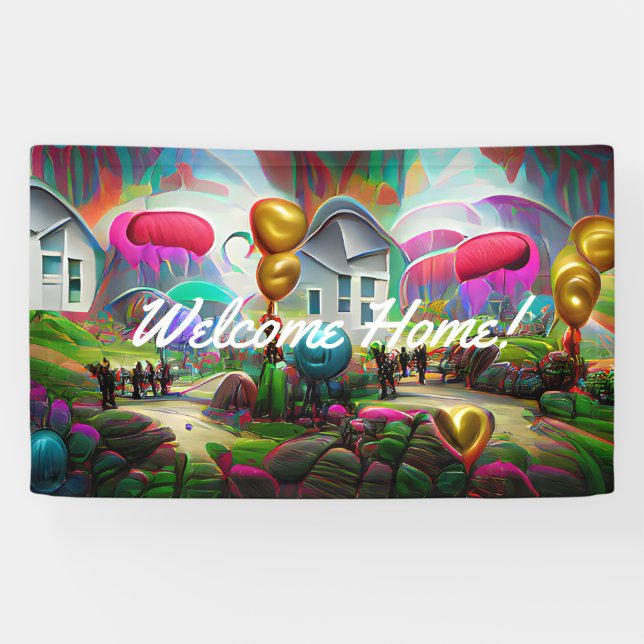 Accueil personnalisé Vinyl Banner 3' x 5' Bannière (Horizontal)