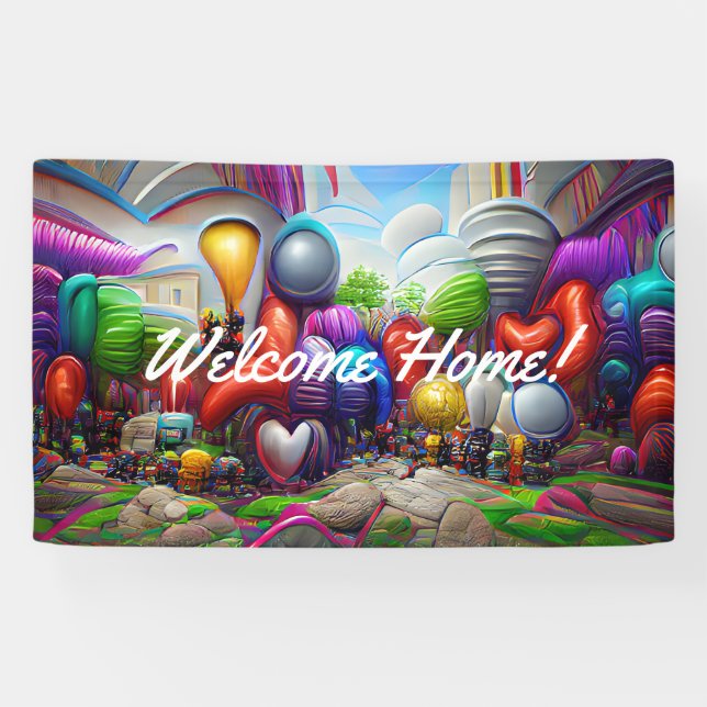 Accueil personnalisé Vinyl Banner 3' x 5' Bannière (Horizontal)