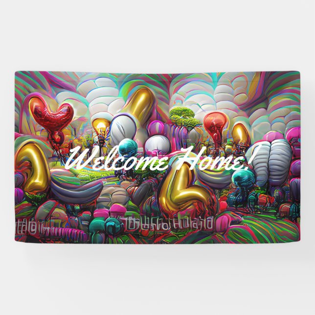 Accueil personnalisé Vinyl Banner 3' x 5' Bannière (Horizontal)