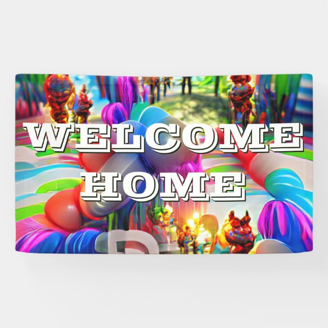 Accueil personnalisé Vinyl Banner 3' x 5' Bannière (Horizontal)