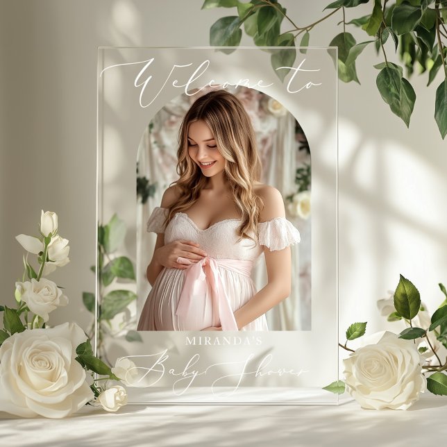 Accueil photo minimaliste du Baby shower Arch (Créateur téléchargé)