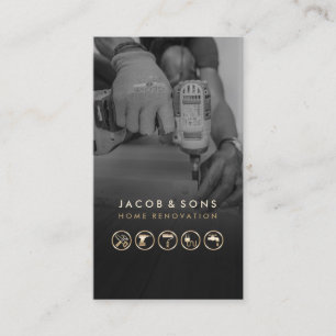 Accueil Rénovation Gold Icons Handyman Carte de vi