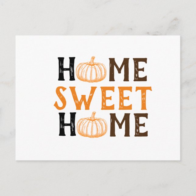 Accueil Sweet Home Automne Citrouille Carte postal (Devant)