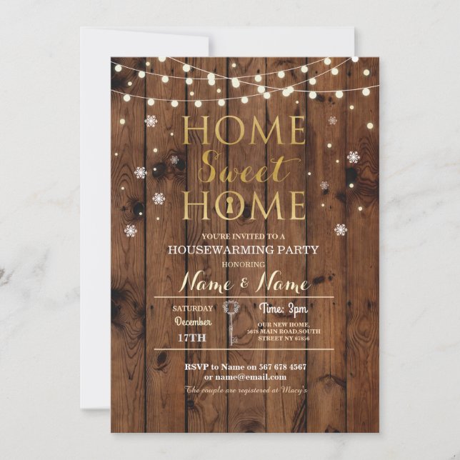 Accueil Sweet House Snowflake Noël Invitation (Devant)