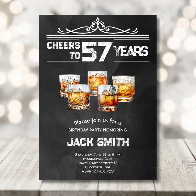 Accueil Whiskey pour adultes invitation de fête d' (Créateur téléchargé)