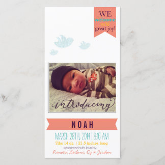 Accueille avec joie !* Faire-part de naissance