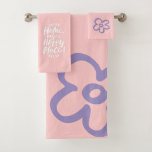 ACCUEILLE mon Happy Place ! Lettrage rose fleur
