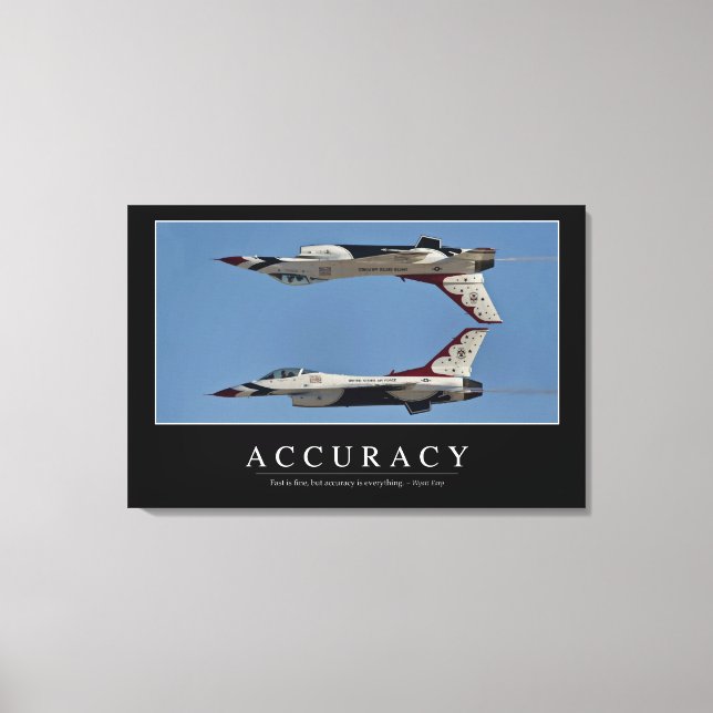 Accuracy: Inspirational Quote Canvas Print (Front)