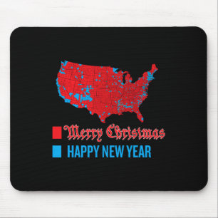 Accurate Election Map Merry Christmas Happy New Ye Mouse Pad