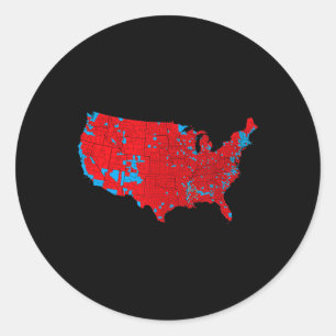 Accurate Map Of 2024 Election Results 1  Classic Round Sticker