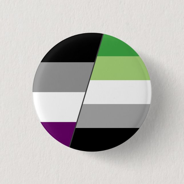 Ace and Aromantic Flag 1 Inch Round Button (Front)