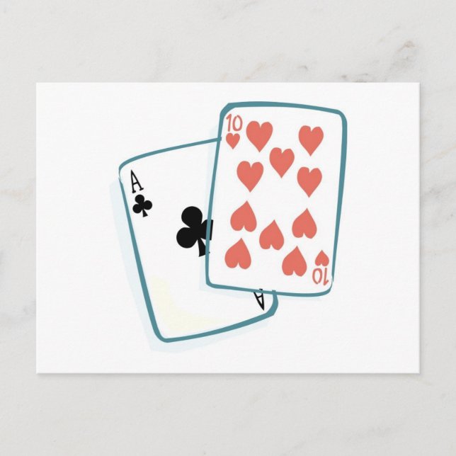 Ace and Ten of Hearts Playing Cards (Front)