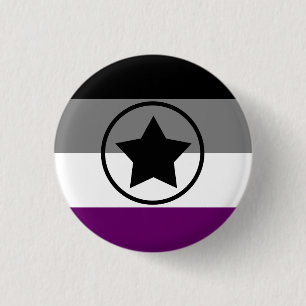 Ace/Asexual Pride Flag with a Star in a Circle 1 Inch Round Button