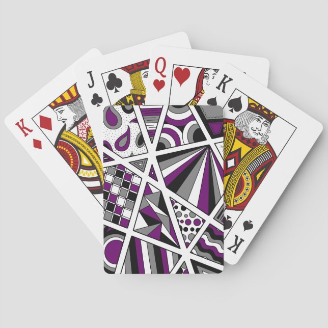 Ace Asexual Pride Zen Doodle Playing Cards (Back)