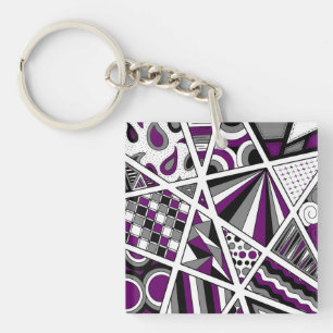 Ace Asexuel Pride Zen Doodle moderne Abstrait Purp