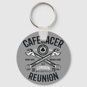Ace Cafe Racer Reunion Work Hard Wrench Hard Ride Keychain