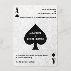 Ace de pique Moderne Chic Faire-part de mariage