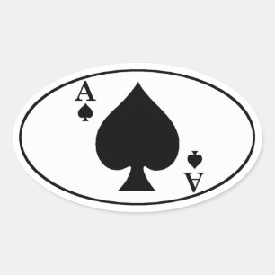 Ace de pique Sticker de pare-chocs ovale