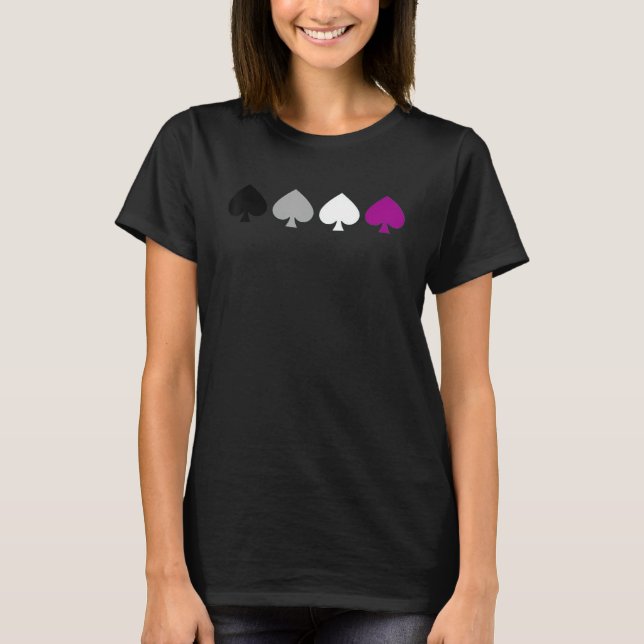Ace Flag Playing Cards Subtle Asexual Pride Asexua T-Shirt (Front)