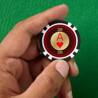 Ace heart poker chips