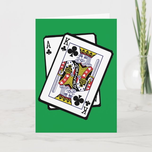 Ace & King of Clubs 21st Birthday Card (Front)