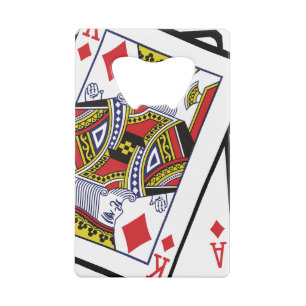 Ace & King of Diamonds 21st Birthday Credit Card Bottle Opener