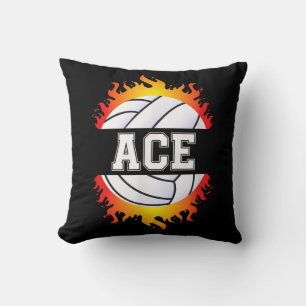 Ace Name Volleyball Player Boys Ball and Net Sport Throw Pillow