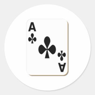 Ace of Clubs Playing Card Classic Round Sticker