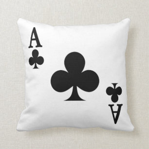 Ace of Clubs Throw Pillow