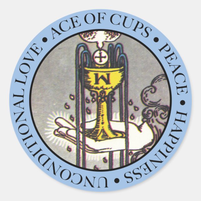 Ace of Cups Sticker with Text (Front)