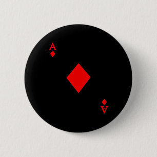 Ace of Diamond Deck of Cards Halloween Costume  2 Inch Round Button