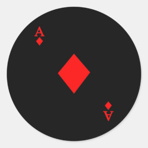 Ace of Diamond Deck of Cards Halloween Costume  Classic Round Sticker