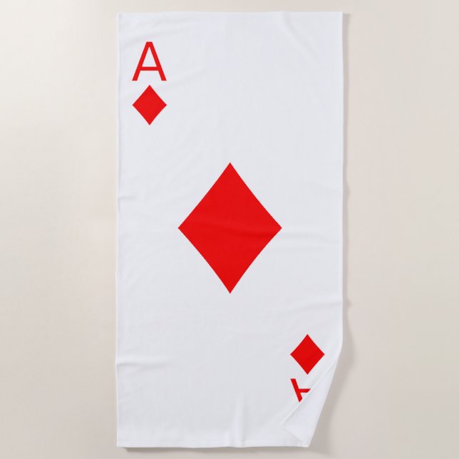 Ace of Diamonds Beach Towel (Front)