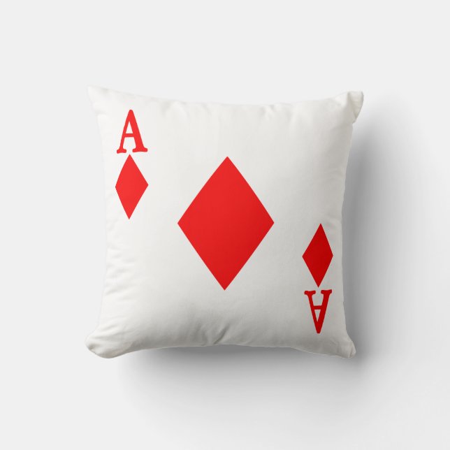 Ace of Diamonds Throw Pillow (Front)