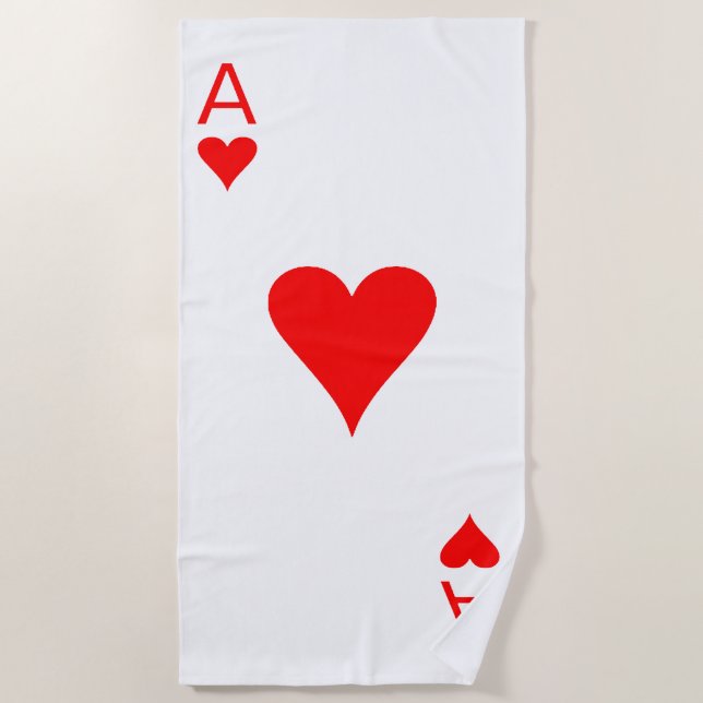 Ace of hearts beach towel (Front)