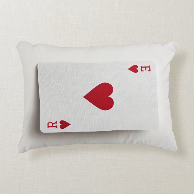 Ace of Hearts Card - Initials Cushion (Front)