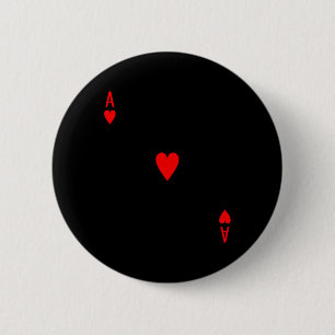 Ace Of Hearts Deck Of Cards Halloween Costume  2 Inch Round Button