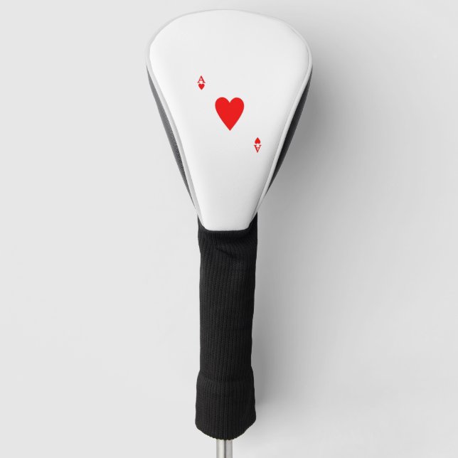 Ace of Hearts Golf Head Cover (Front)