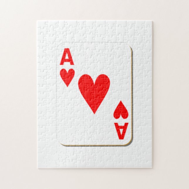 Ace of Hearts Playing Card Jigsaw Puzzle (Vertical)