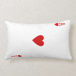 Ace of Hearts Playing Card Pillow (Red Back)